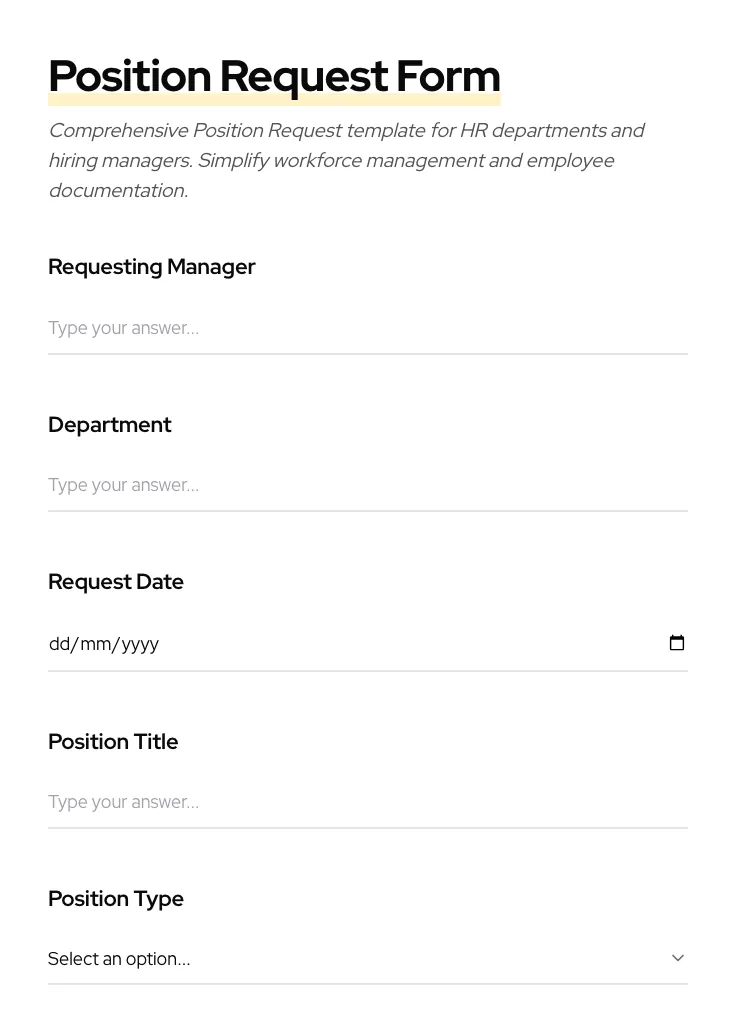 Position Request preview