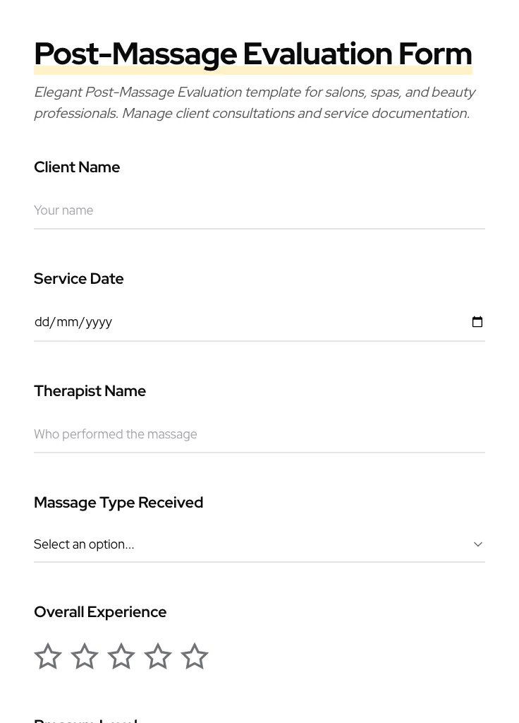 Post-Massage Evaluation preview