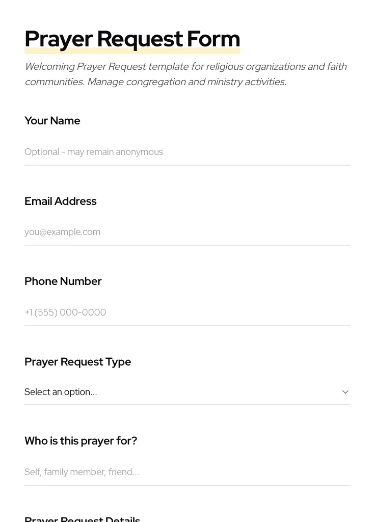 Prayer Request preview