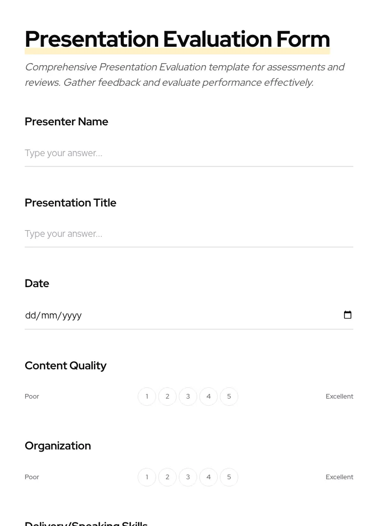 Presentation Evaluation preview