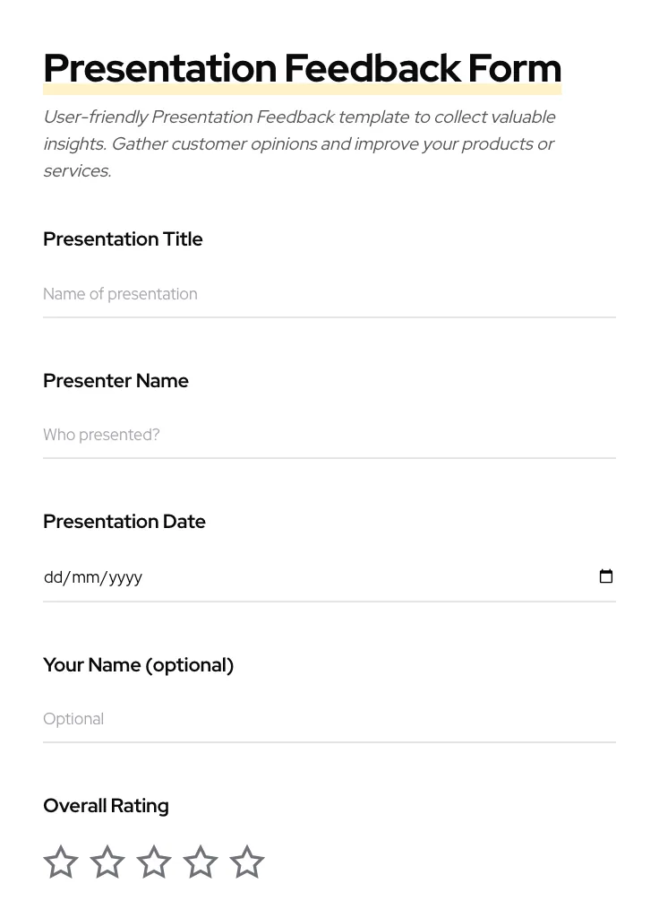 Presentation Feedback preview