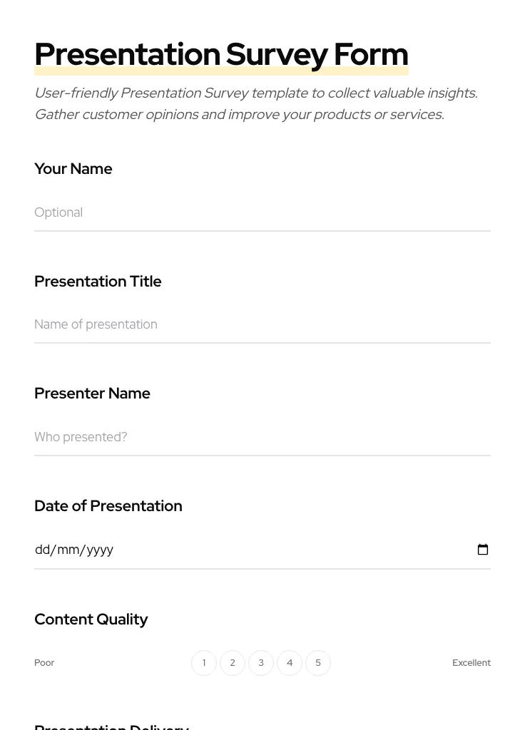 Presentation Survey preview