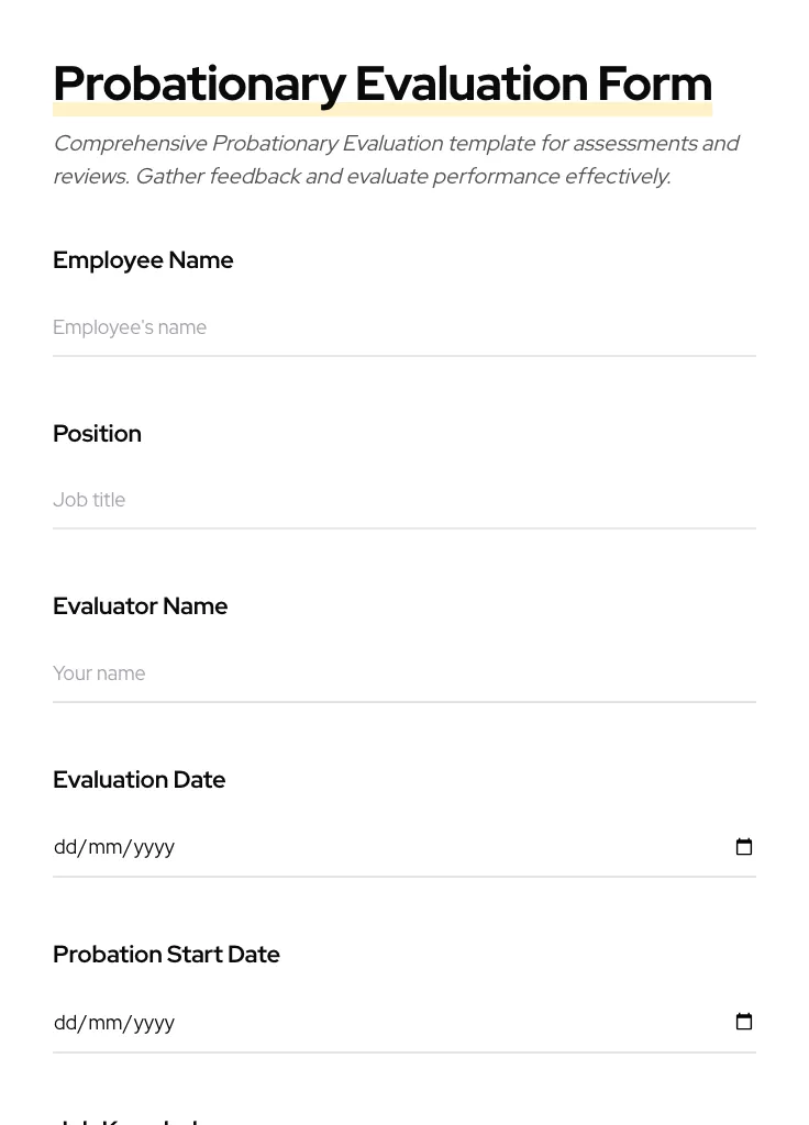 Probationary Evaluation preview