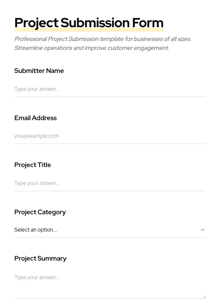 Project Submission preview