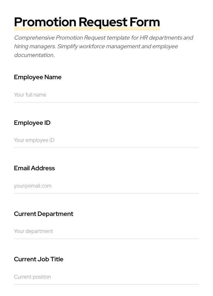 Promotion Request preview