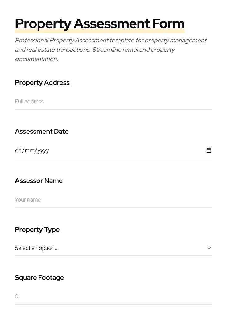 Property Assessment preview