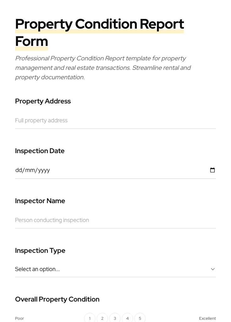 Property Condition Report preview