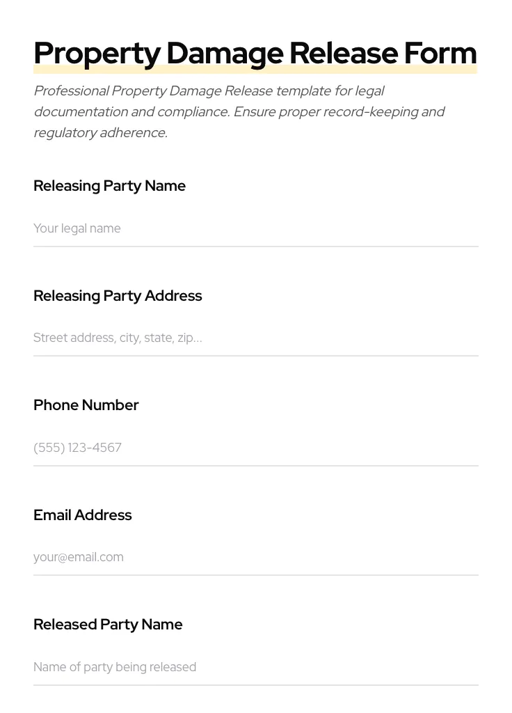 Property Damage Release preview