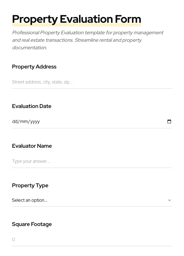 Property Evaluation preview