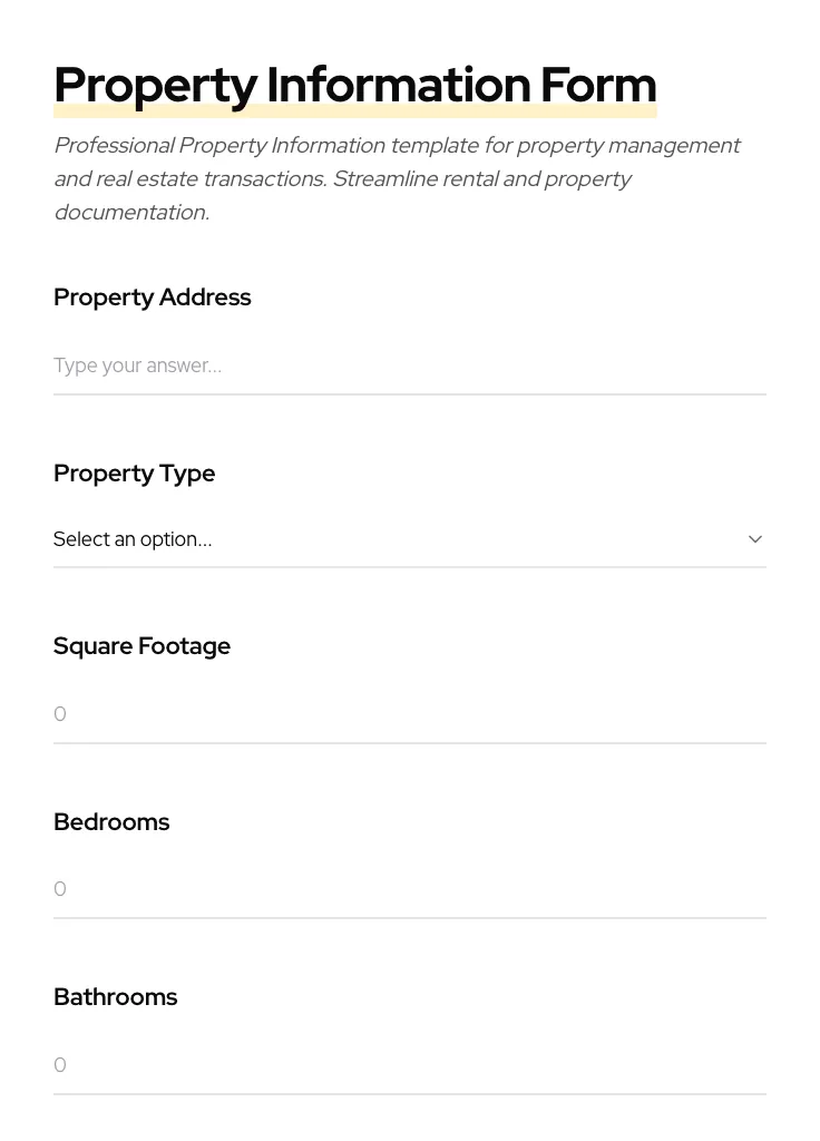 Property Information preview