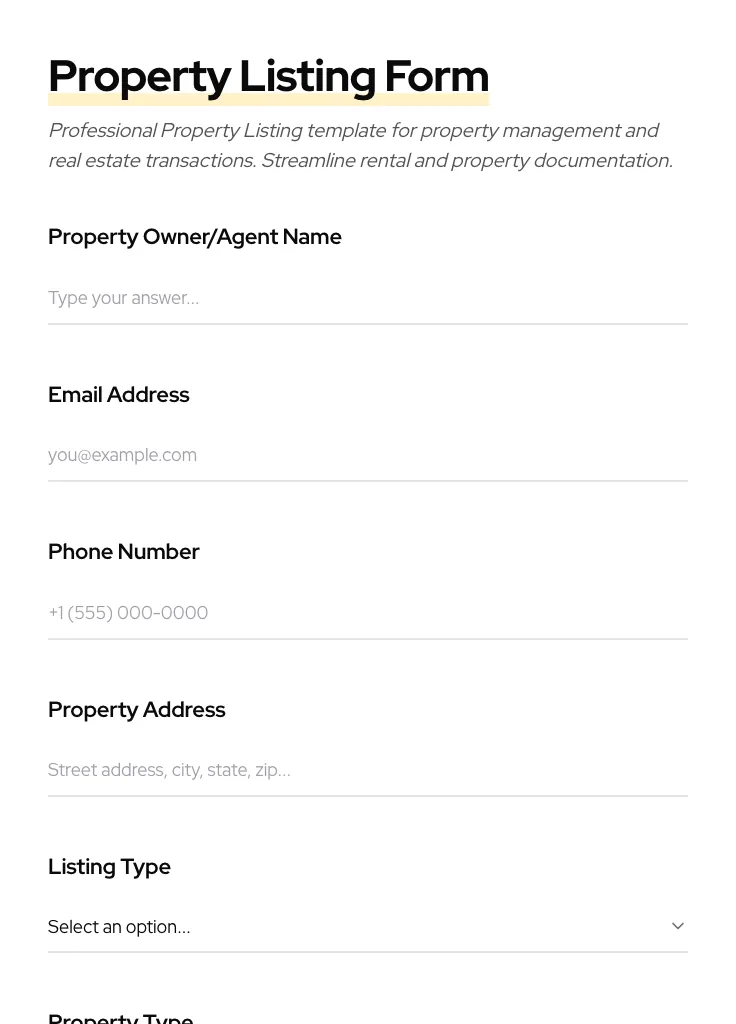 Property Listing preview