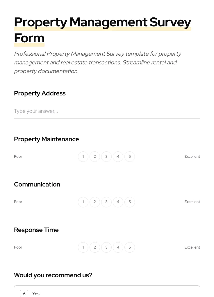 Property Management Survey preview
