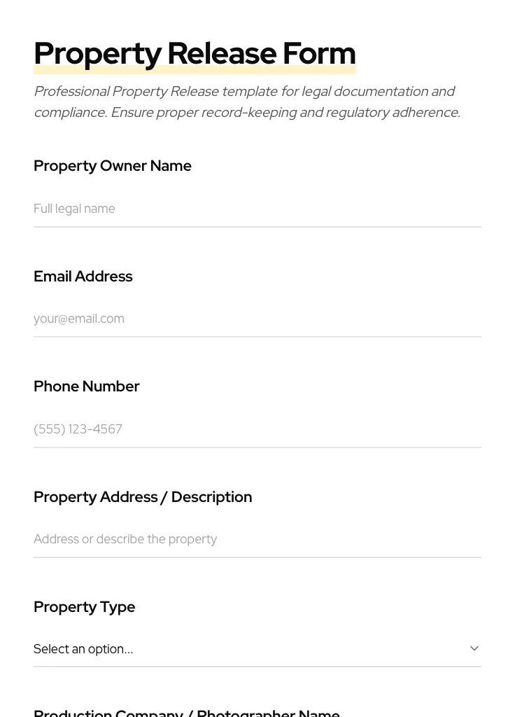 Property Release preview