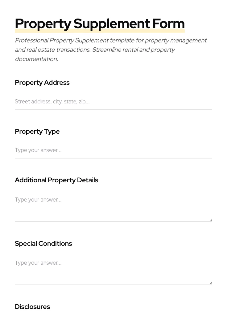 Property Supplement preview