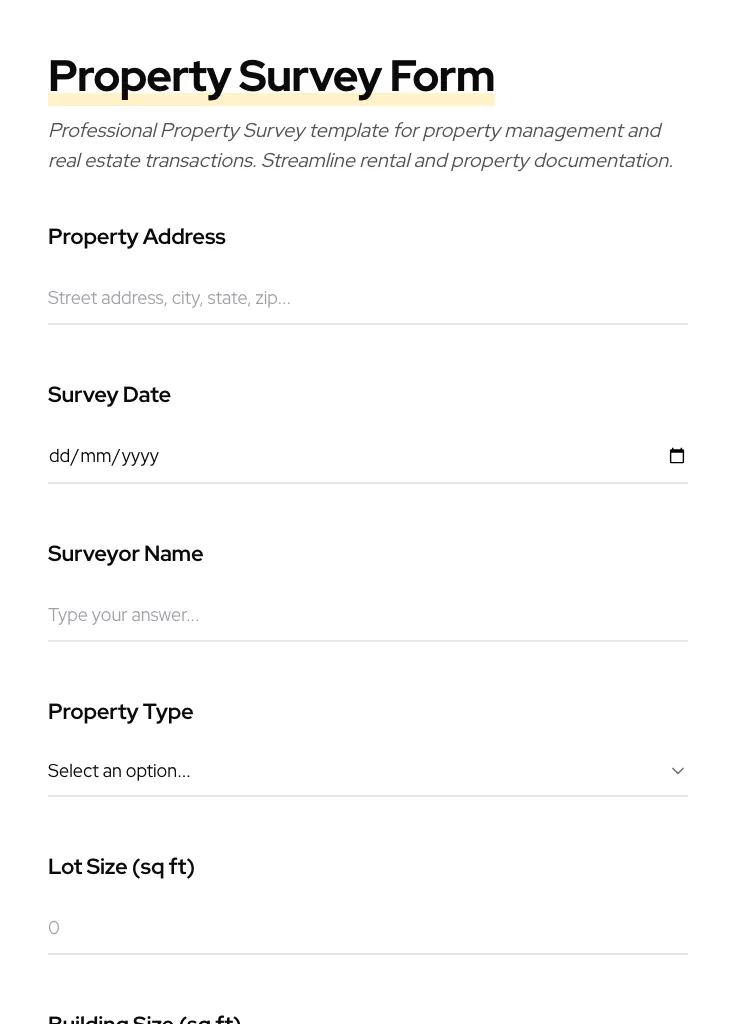 Property Survey preview