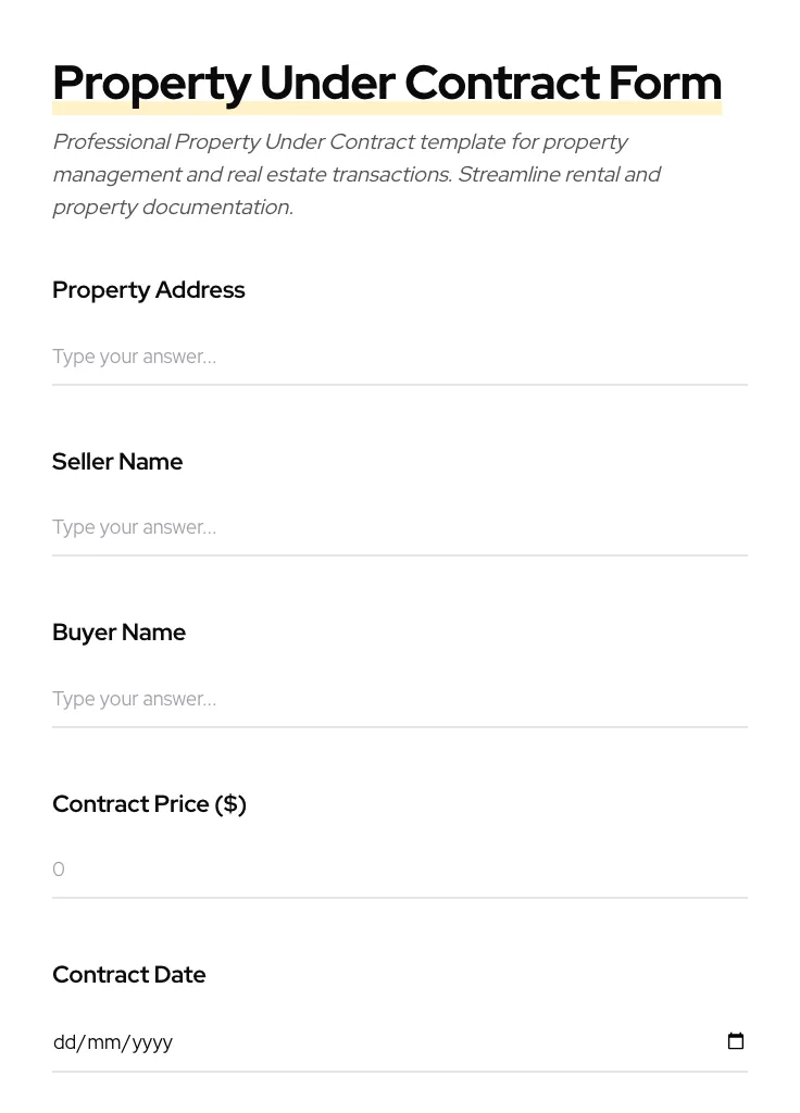 Property Under Contract preview