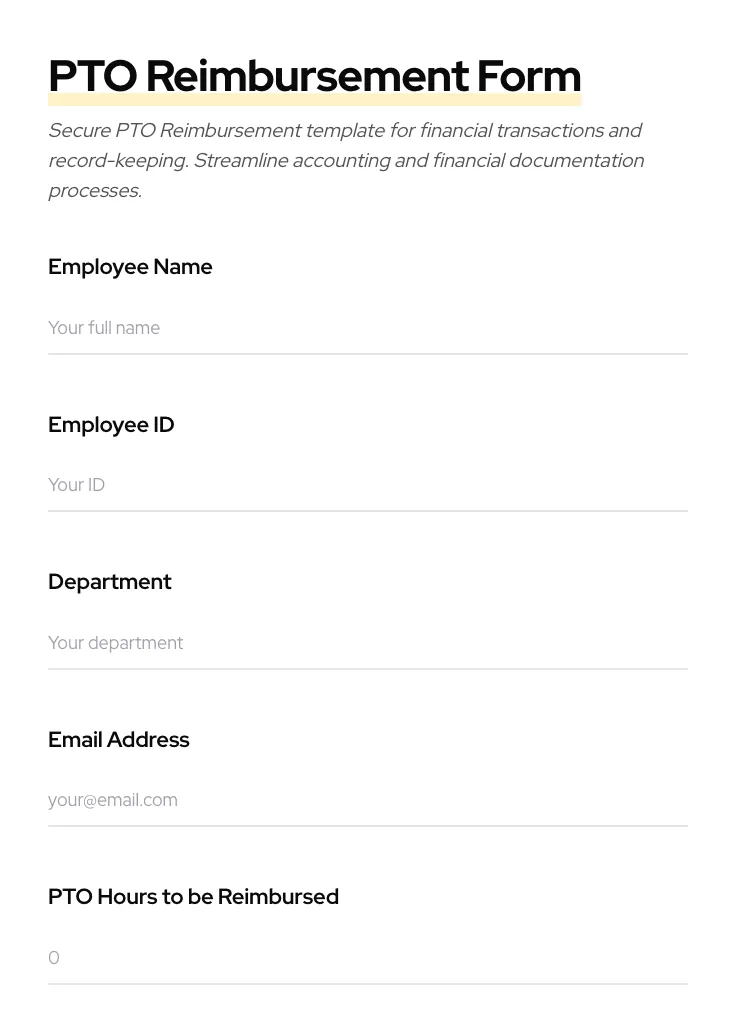 PTO Reimbursement preview