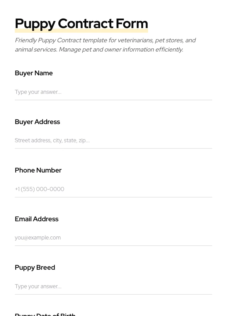 Puppy Contract preview