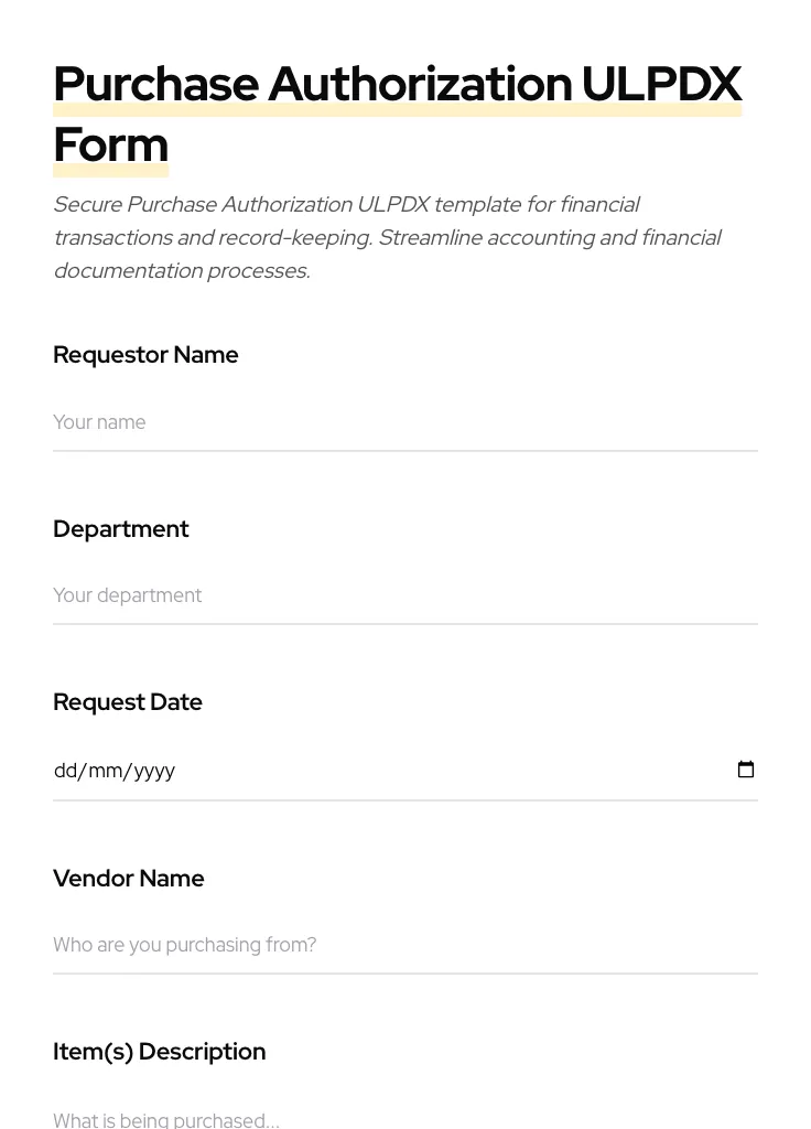 Purchase Authorization ULPDX preview