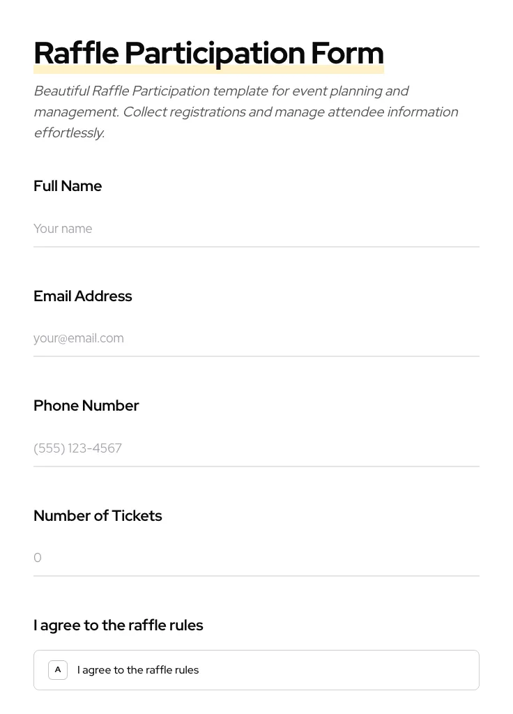 Raffle Participation preview