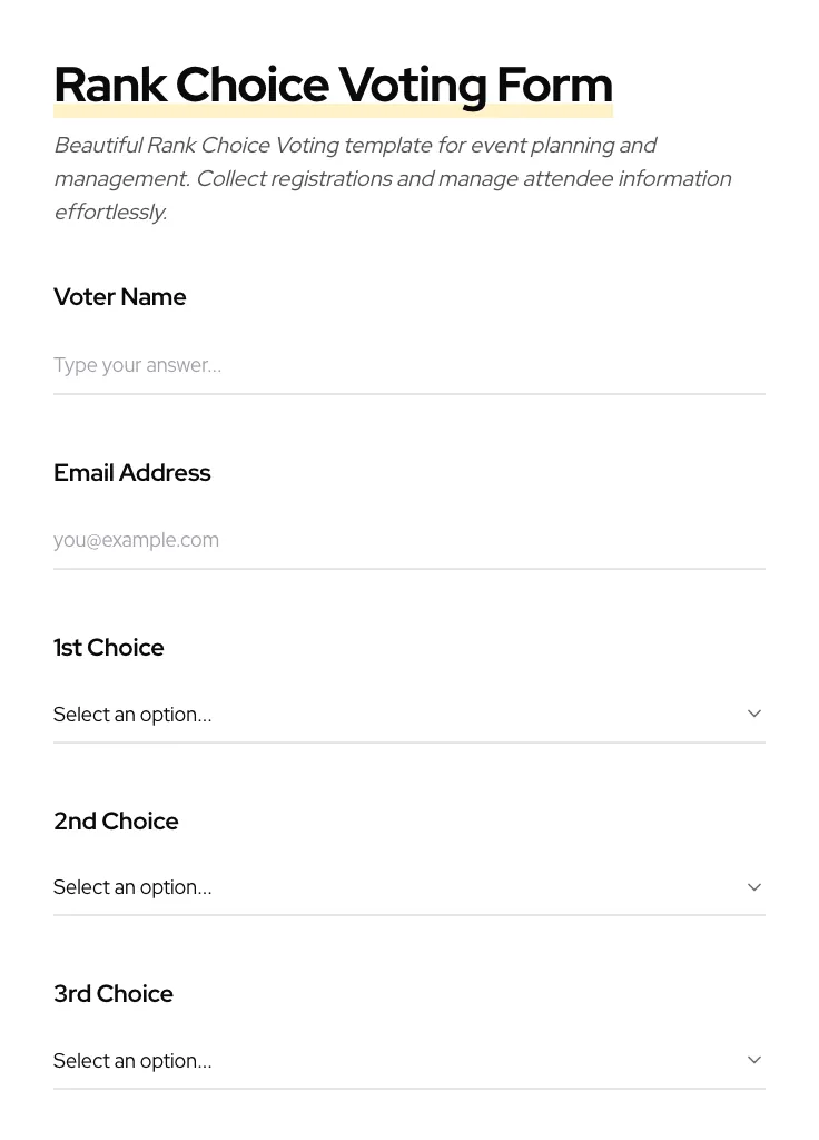 Rank Choice Voting preview