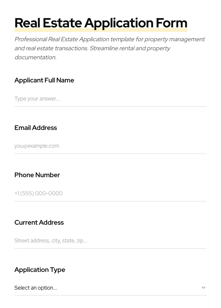Real Estate Application preview