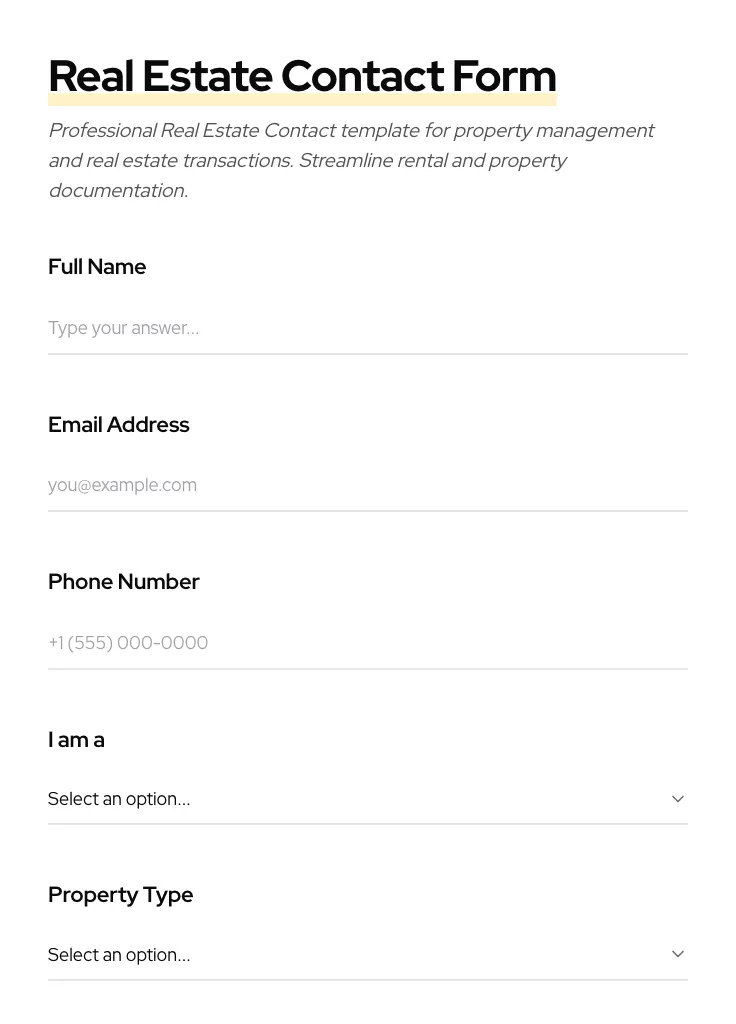 Real Estate Contact preview