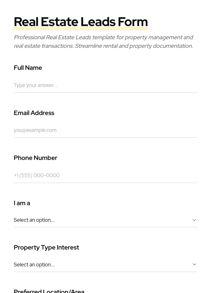 Real Estate Leads preview