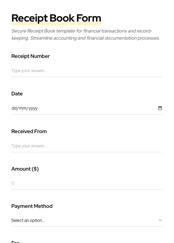 Receipt Book preview