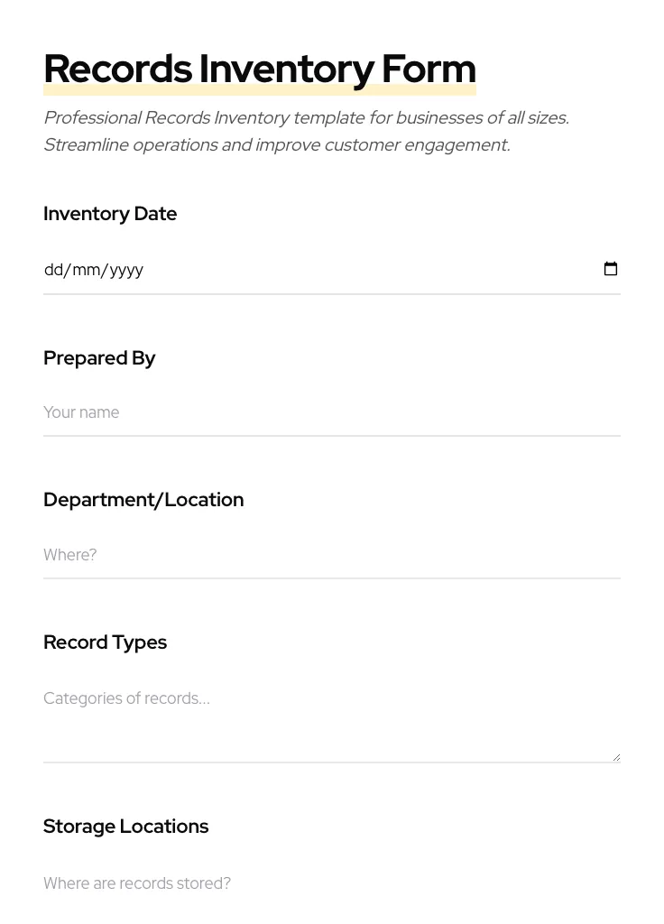 Records Inventory preview