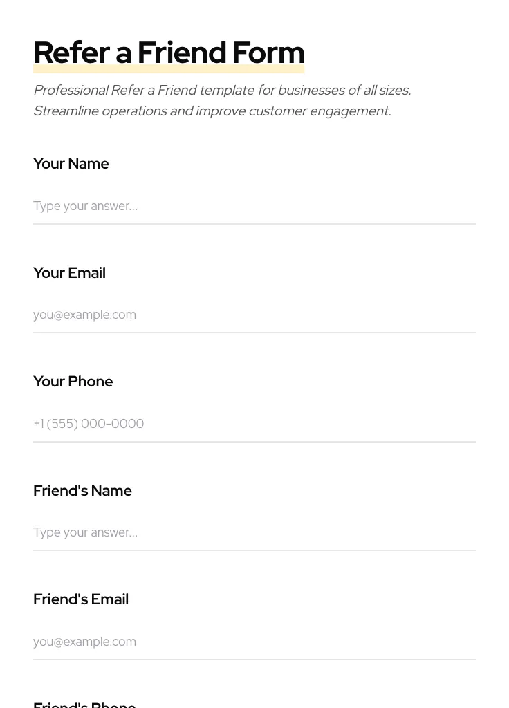 Refer a Friend preview