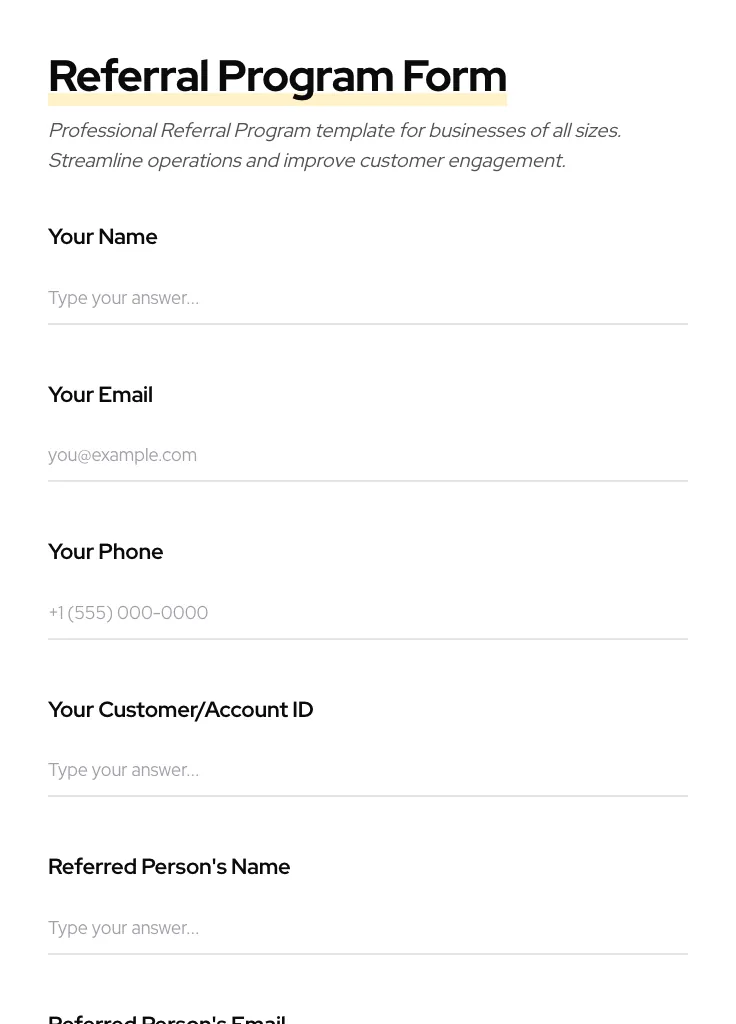 Referral Program preview
