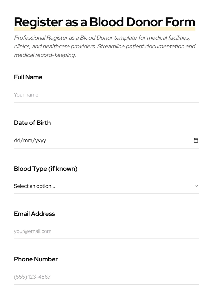 Register as a Blood Donor preview