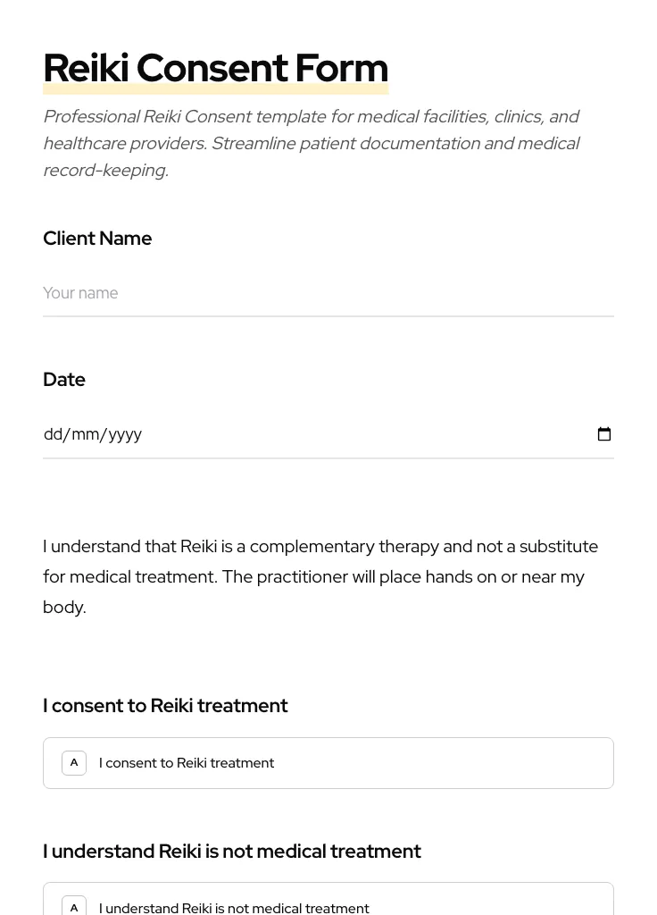 Reiki Consent preview