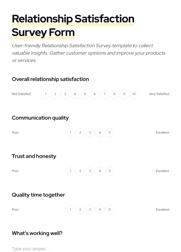 Relationship Satisfaction Survey preview