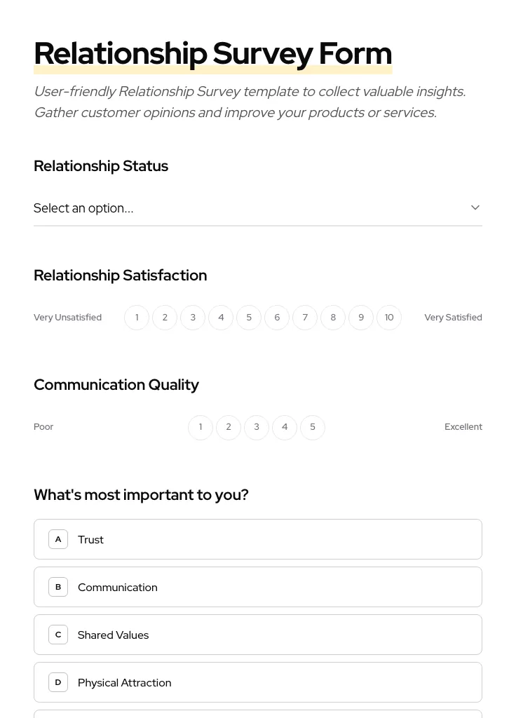 Relationship Survey preview