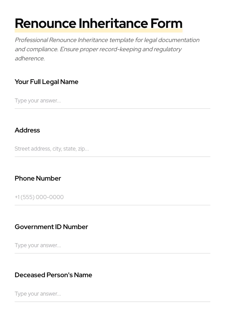 Renounce Inheritance preview