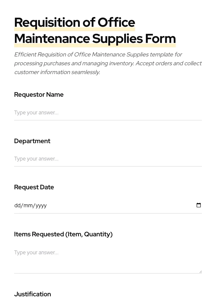 Requisition of Office Maintenance Supplies preview