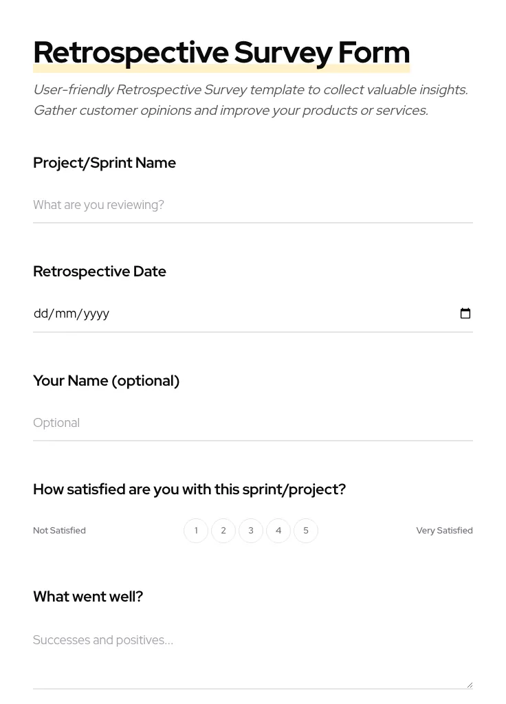 Retrospective Survey preview