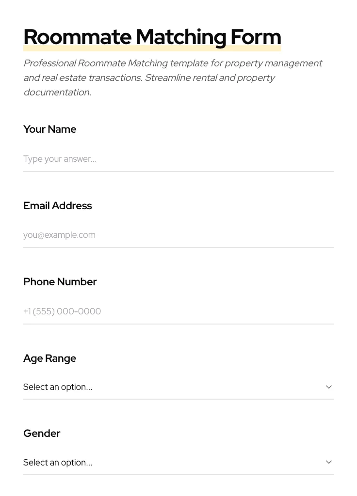 Roommate Matching preview