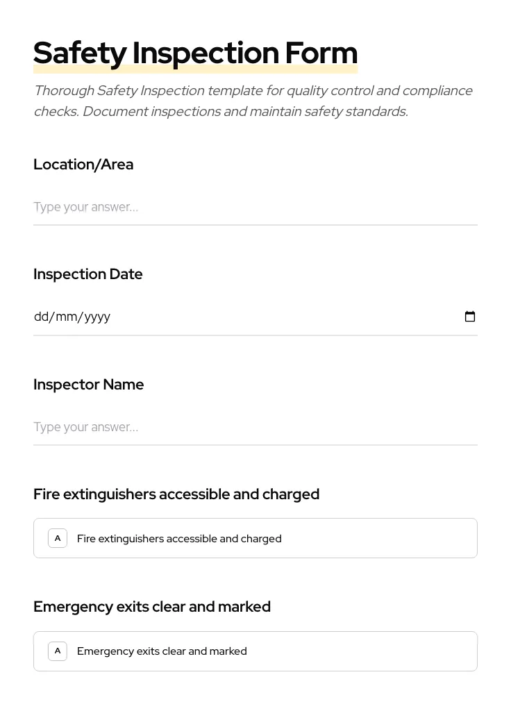 Safety Inspection preview