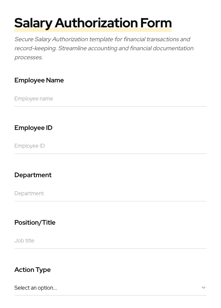 Salary Authorization preview