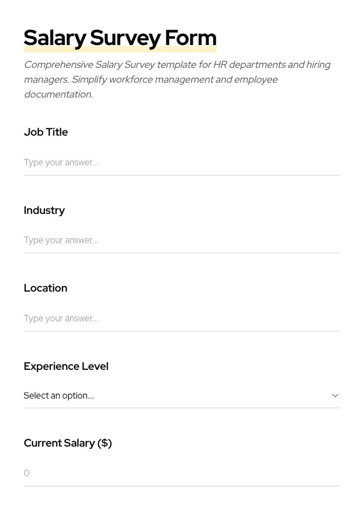 Salary Survey preview