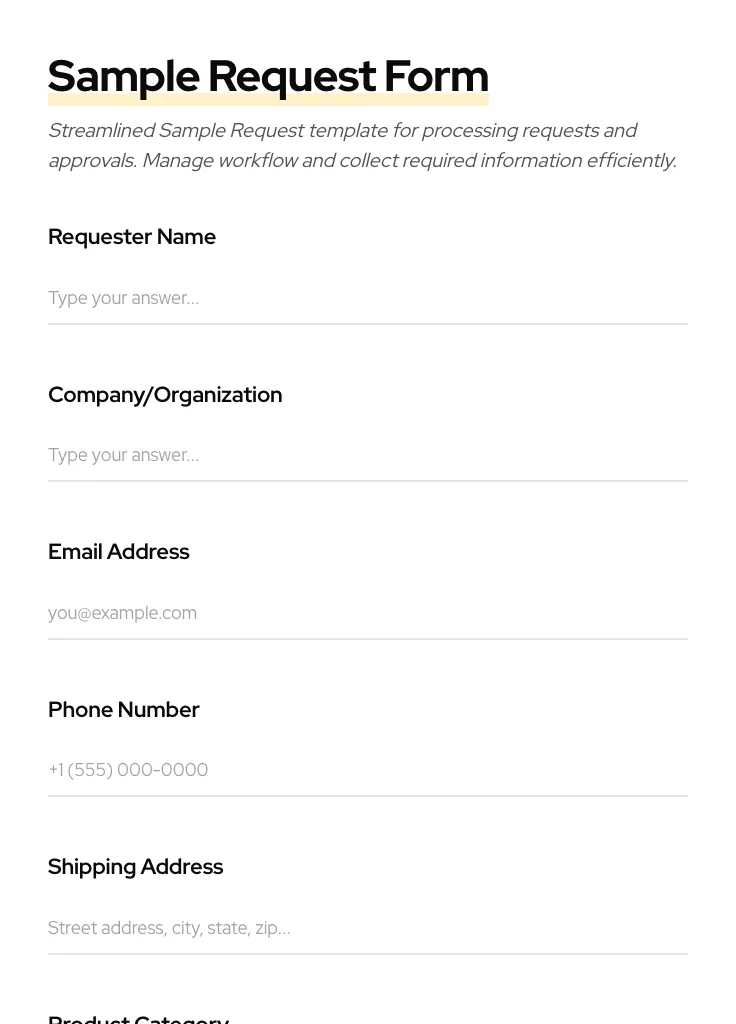 Sample Request preview