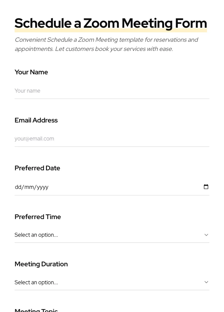 Schedule a Zoom Meeting preview