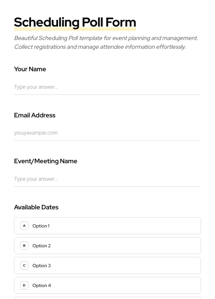 Scheduling Poll preview