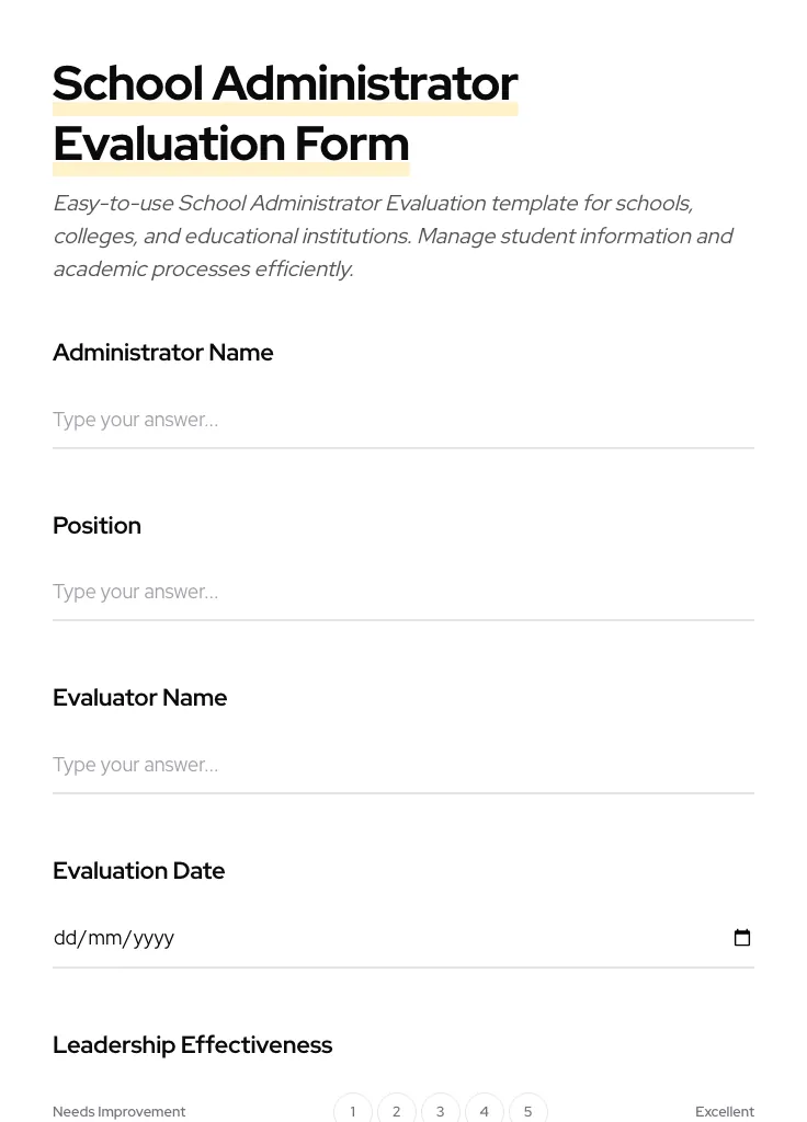 School Administrator Evaluation preview