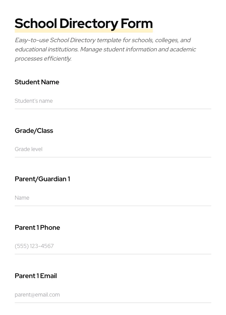 School Directory preview