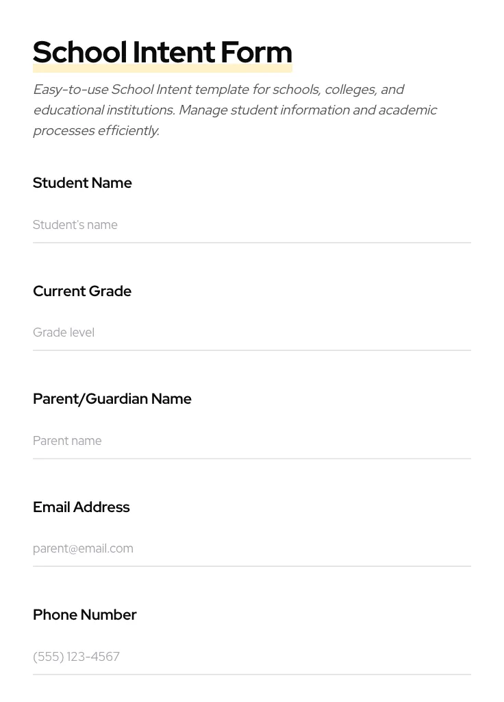 School Intent preview