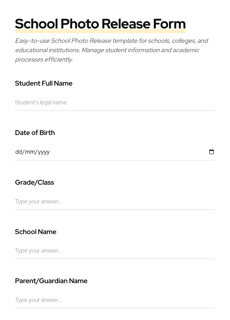 School Photo Release preview